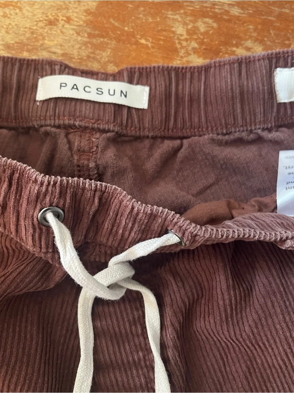 PacSun Men's Corduroy Drawstring Pants in Brown